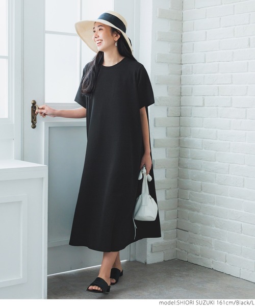 coca（coca）（コカ）の「＼新色登場／エンボス加工半袖ワンピース（ワンピース・レディース・ホワイト/ブラック/ダークベージュ/ネイビー・ONE SIZE/M/L）」の13枚目の写真