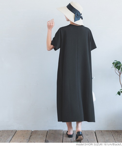 coca（coca）（コカ）の「＼新色登場／エンボス加工半袖ワンピース（ワンピース・レディース・ホワイト/ブラック/ダークベージュ/ネイビー・ONE SIZE/M/L）」の14枚目の写真