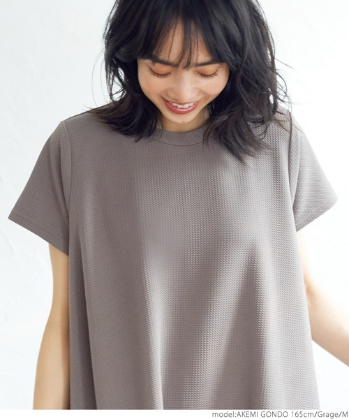 coca（coca）（コカ）の「＼新色登場／エンボス加工半袖ワンピース（ワンピース・レディース・ホワイト/ブラック/ダークベージュ/ネイビー・ONE SIZE/M/L）」の18枚目の写真