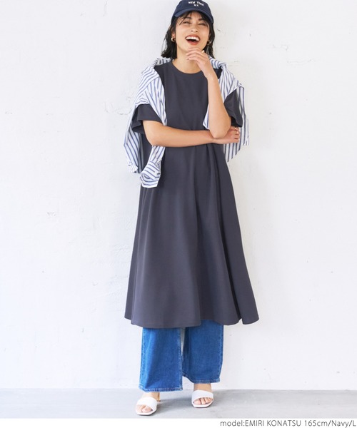 新色登場／エンボス加工半袖ワンピース（ワンピース）｜coca