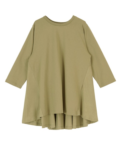 titivate（ティティベイト）の「ﾊﾞｯｸﾌﾚｱTｼｬﾂ（Tシャツ/カットソー・レディース・ホワイト/ブラック/カーキ/モカ/キャメル・FREE）」の9枚目の写真