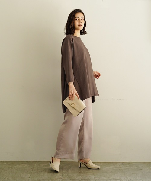 titivate（ティティベイト）の「ﾊﾞｯｸﾌﾚｱTｼｬﾂ（Tシャツ/カットソー・レディース・ホワイト/ブラック/カーキ/モカ/キャメル・FREE）」の19枚目の写真