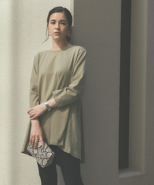 titivate（ティティベイト）の「ﾊﾞｯｸﾌﾚｱTｼｬﾂ（Tシャツ/カットソー・レディース・ホワイト/ブラック/カーキ/モカ/キャメル・FREE）」の22枚目の写真