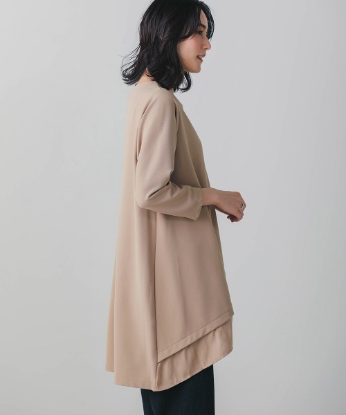 Bou Jeloud（ブージュルード）の「着やせレイヤードヘムチュニック（チュニック・レディース・ブラック/カーキ/ボルドー/キャメル・FREE）」の8枚目の写真