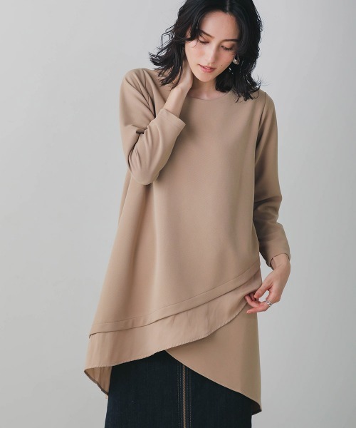 Bou Jeloud（ブージュルード）の「着やせレイヤードヘムチュニック（チュニック・レディース・ブラック/カーキ/ボルドー/キャメル・FREE）」の5枚目の写真