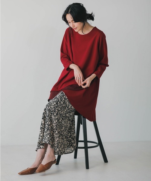 Bou Jeloud（ブージュルード）の「着やせレイヤードヘムチュニック（チュニック・レディース・ブラック/カーキ/ボルドー/キャメル・FREE）」の11枚目の写真