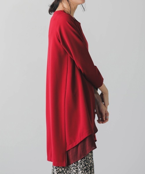 Bou Jeloud（ブージュルード）の「着やせレイヤードヘムチュニック（チュニック・レディース・ブラック/カーキ/ボルドー/キャメル・FREE）」の13枚目の写真