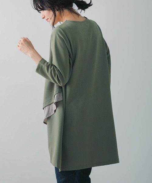 Bou Jeloud（ブージュルード）の「着やせレイヤードヘムチュニック（チュニック・レディース・ブラック/カーキ/ボルドー/キャメル・FREE）」の21枚目の写真