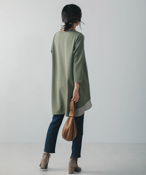 Bou Jeloud（ブージュルード）の「着やせレイヤードヘムチュニック（チュニック・レディース・ブラック/カーキ/ボルドー/キャメル・FREE）」の22枚目の写真