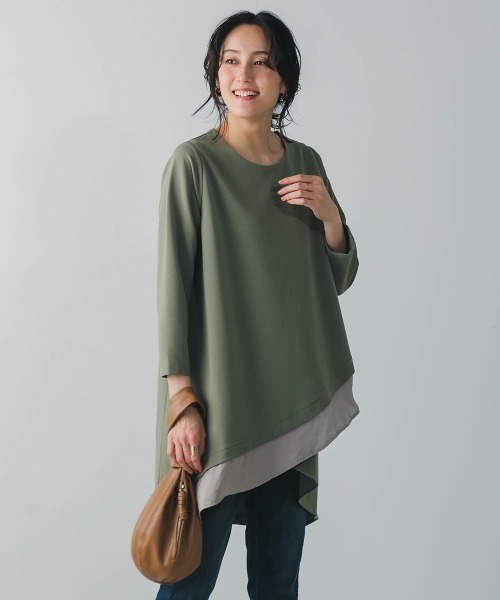 Bou Jeloud（ブージュルード）の「着やせレイヤードヘムチュニック（チュニック・レディース・ブラック/カーキ/ボルドー/キャメル・FREE）」の17枚目の写真