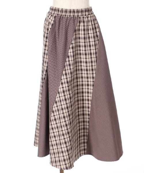 axes femme（アクシーズファム）の「ベルト付チェック柄スカート（スカート・レディース・ネイビー/ブラウン/ワイン・MEDIUM）」の13枚目の写真