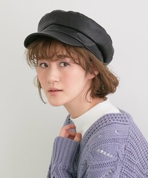 【抗菌防臭】フェイクレザーマリンキャップ