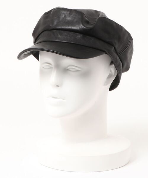 ROPE' PICNIC(ロペピクニック)の「【抗菌防臭】フェイクレザーマリンキャップ(キャスケット・レディース・ブラック/ベージュ・FREE)」の13枚目の写真