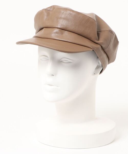 ROPE' PICNIC(ロペピクニック)の「【抗菌防臭】フェイクレザーマリンキャップ(キャスケット・レディース・ブラック/ベージュ・FREE)」の14枚目の写真