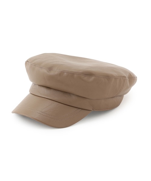 ROPE' PICNIC(ロペピクニック)の「【抗菌防臭】フェイクレザーマリンキャップ(キャスケット・レディース・ブラック/ベージュ・FREE)」の5枚目の写真