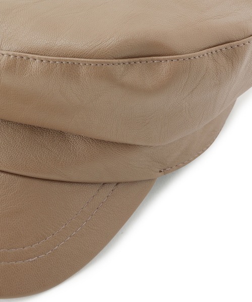 ROPE' PICNIC(ロペピクニック)の「【抗菌防臭】フェイクレザーマリンキャップ(キャスケット・レディース・ブラック/ベージュ・FREE)」の8枚目の写真