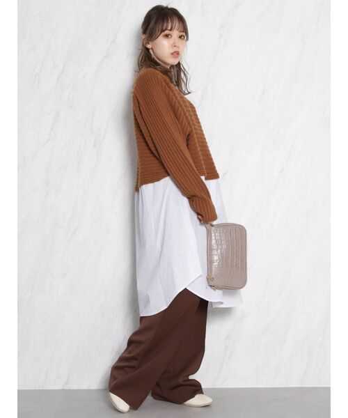 dazzlin（ダズリン）の「ショートニットシャツチュニック（ニット/セーター・レディース・アイボリー/グレー/ブラウン・FREE）」の15枚目の写真