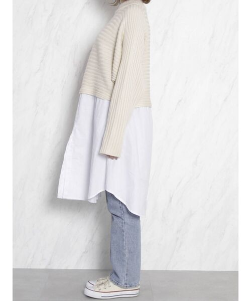 dazzlin（ダズリン）の「ショートニットシャツチュニック（ニット/セーター・レディース・アイボリー/グレー/ブラウン・FREE）」の22枚目の写真