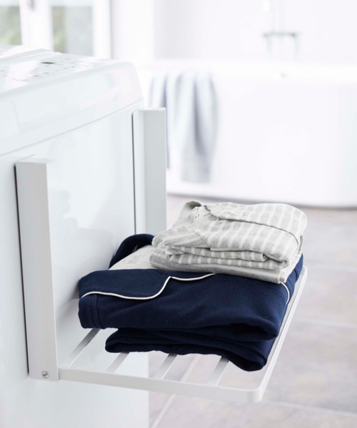 TIMELESS COMFORT（タイムレスコンフォート）の「tower（タワー）洗濯機横マグネット折り畳み棚（ランドリーグッズ・レディース・ブラック/ホワイト・ONE SIZE）」の6枚目の写真