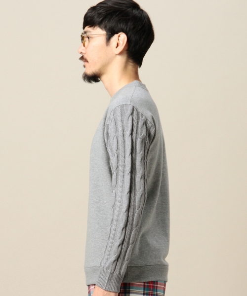 BEAUTY&YOUTH UNITED ARROWS（ビューティーアンドユースユナイテッドアローズ）の「BY コンビ スウェット クルーネック ドロップ ◆（スウェット・メンズ・ホワイト/グレー・SMALL/LARGE/X-LARGE/MEDIUM）」の4枚目の写真