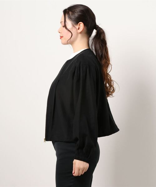 CLEARIMPRESSION （クリアインプレッション）の「《musee》ノーカラーライトブルゾン（ブルゾン・レディース・ブラック/ベージュ/カーキ・フリー）」の5枚目の写真