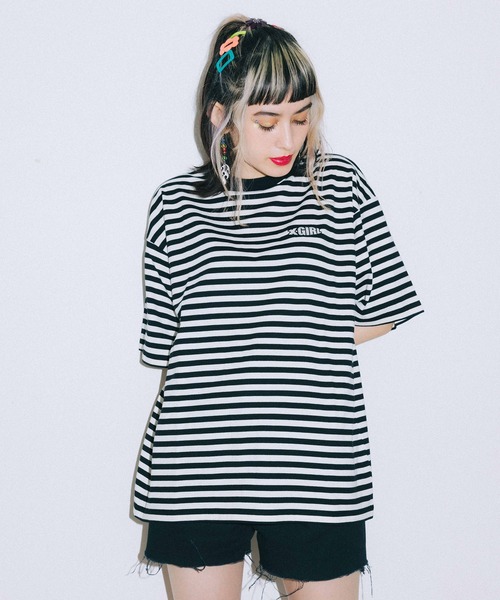 早い者勝ち 大人気 X-girl STRIPED S/S TEE 210.jpg