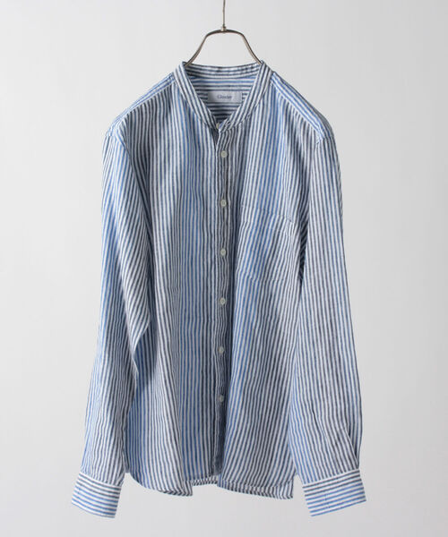 GLOSTER（グロスター）の「リネンバンドカラーシャツ（シャツ/ブラウス・メンズ・ベージュ/ホワイト/ブルー系その他・XL/M/S/L）」の3枚目の写真