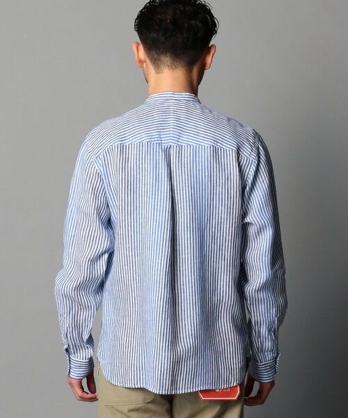 GLOSTER（グロスター）の「リネンバンドカラーシャツ（シャツ/ブラウス・メンズ・ベージュ/ホワイト/ブルー系その他・XL/M/S/L）」の6枚目の写真