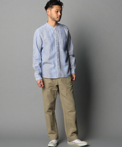 GLOSTER（グロスター）の「リネンバンドカラーシャツ（シャツ/ブラウス・メンズ・ベージュ/ホワイト/ブルー系その他・XL/M/S/L）」の12枚目の写真