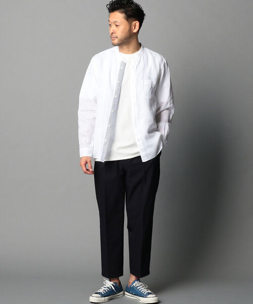 GLOSTER（グロスター）の「リネンバンドカラーシャツ（シャツ/ブラウス・メンズ・ベージュ/ホワイト/ブルー系その他・XL/M/S/L）」の13枚目の写真