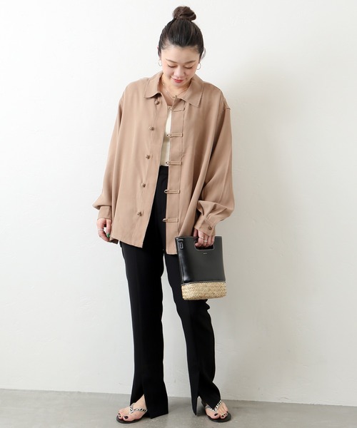 B.C STOCK(ベーセーストック)の「OVERSIZE CHINA シャツ(シャツ/ブラウス・メンズ・ベージュ/ネイビー・SMALL/MEDIUM/LARGE)」の21枚目の写真