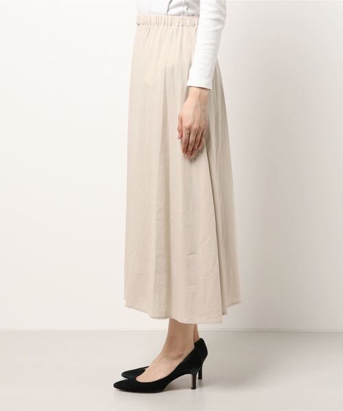 PREFERIR（プレフェリール）の「レーヨンリネン ギャザースカート（スカート・レディース・ベージュ/カーキ/チャコールグレー/モカ・MEDIUM/SMALL/LARGE）」の6枚目の写真