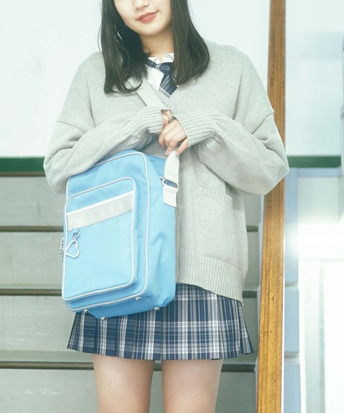 WEGO(ウィゴー)の「WEGO/スクールショルダーバッグ(ショルダーバッグ・レディース・ネイビー/ブラウン/ブラック/サックスブルー/グレー/ライトパープル/その他1・FREE)」の15枚目の写真