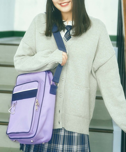 WEGO(ウィゴー)の「WEGO/スクールショルダーバッグ(ショルダーバッグ・レディース・ネイビー/ブラウン/ブラック/サックスブルー/グレー/ライトパープル/その他1・FREE)」の16枚目の写真