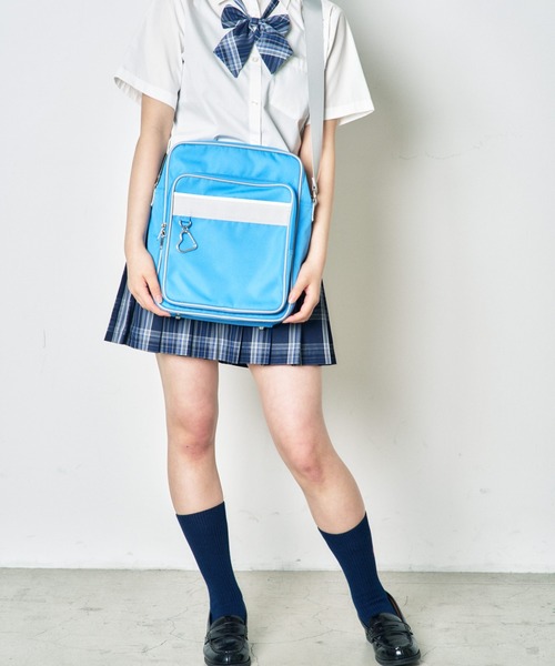 WEGO(ウィゴー)の「WEGO/スクールショルダーバッグ(ショルダーバッグ・レディース・ネイビー/ブラウン/ブラック/サックスブルー/グレー/ライトパープル/その他1・FREE)」の11枚目の写真