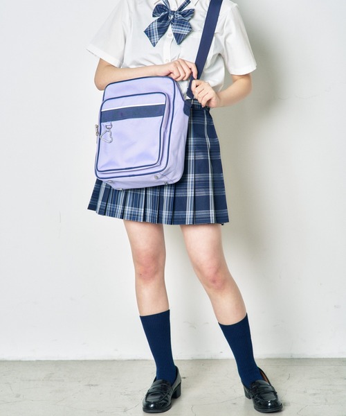 WEGO(ウィゴー)の「WEGO/スクールショルダーバッグ(ショルダーバッグ・レディース・ネイビー/ブラウン/ブラック/サックスブルー/グレー/ライトパープル/その他1・FREE)」の12枚目の写真