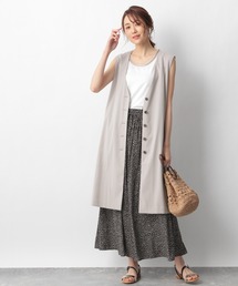 GLOBAL WORK | Vネックロングジレ/938467(ダッフルコート)