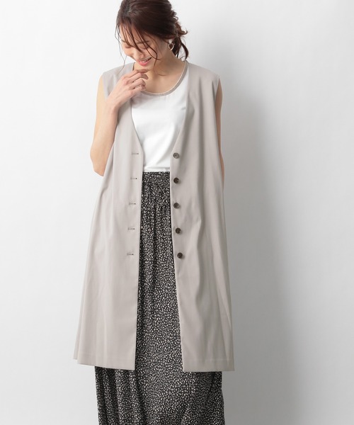 GLOBAL WORK（グローバルワーク）の「Vネックロングジレ/938467（ダッフルコート・レディース・アイボリー/ダークブルー・FREE）」の12枚目の写真