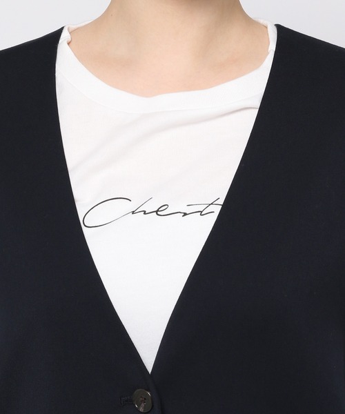 GLOBAL WORK（グローバルワーク）の「Vネックロングジレ/938467（ダッフルコート・レディース・アイボリー/ダークブルー・FREE）」の19枚目の写真