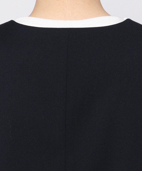 GLOBAL WORK（グローバルワーク）の「Vネックロングジレ/938467（ダッフルコート・レディース・アイボリー/ダークブルー・FREE）」の5枚目の写真