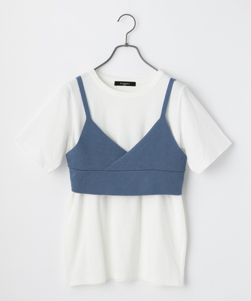 PAGEBOY（ページボーイ）の「ビスチェTシャツセット（Tシャツ/カットソー・レディース・ブラック/ホワイト×ブルー/ホワイト×ブラック・FREE）」の18枚目の写真