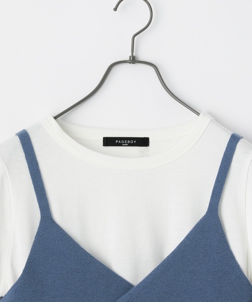 PAGEBOY（ページボーイ）の「ビスチェTシャツセット（Tシャツ/カットソー・レディース・ブラック/ホワイト×ブルー/ホワイト×ブラック・FREE）」の16枚目の写真