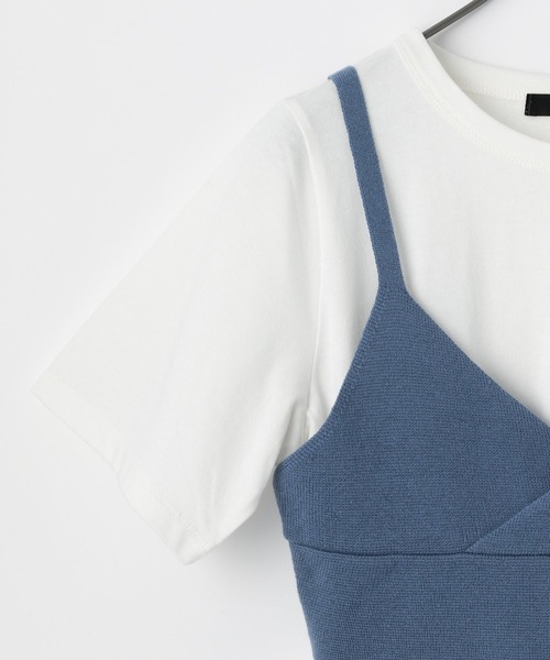 PAGEBOY（ページボーイ）の「ビスチェTシャツセット（Tシャツ/カットソー・レディース・ブラック/ホワイト×ブルー/ホワイト×ブラック・FREE）」の6枚目の写真