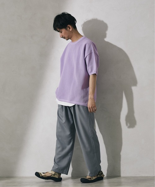 JOURNAL STANDARD relume（ジャーナルスタンダード　レリューム）の「【半袖ニット+カットソー2点SET】リサイクルポリエステル 半袖ニット（Tシャツ/カットソー・メンズ・グリーン/グレー系その他/ブルー/パープル/ブラック/グレー/オレンジ・L/M）」の16枚目の写真