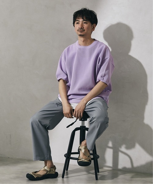 JOURNAL STANDARD relume（ジャーナルスタンダード　レリューム）の「【半袖ニット+カットソー2点SET】リサイクルポリエステル 半袖ニット（Tシャツ/カットソー・メンズ・グリーン/グレー系その他/ブルー/パープル/ブラック/グレー/オレンジ・L/M）」の17枚目の写真