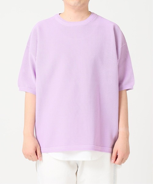 JOURNAL STANDARD relume（ジャーナルスタンダード　レリューム）の「【半袖ニット+カットソー2点SET】リサイクルポリエステル 半袖ニット（Tシャツ/カットソー・メンズ・グリーン/グレー系その他/ブルー/パープル/ブラック/グレー/オレンジ・L/M）」の22枚目の写真
