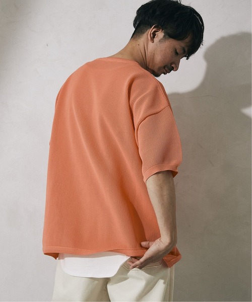 JOURNAL STANDARD relume（ジャーナルスタンダード　レリューム）の「【半袖ニット+カットソー2点SET】リサイクルポリエステル 半袖ニット（Tシャツ/カットソー・メンズ・グリーン/グレー系その他/ブルー/パープル/ブラック/グレー/オレンジ・L/M）」の20枚目の写真