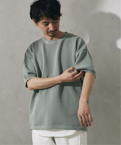 JOURNAL STANDARD relume（ジャーナルスタンダード　レリューム）の「【半袖ニット+カットソー2点SET】リサイクルポリエステル 半袖ニット（Tシャツ/カットソー・メンズ・グリーン/グレー系その他/ブルー/パープル/ブラック/グレー/オレンジ・L/M）」の10枚目の写真