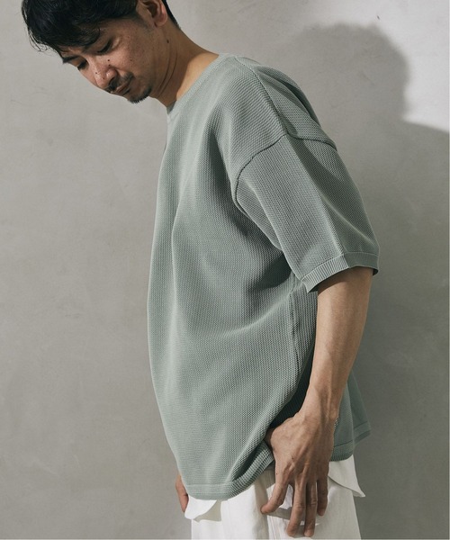 JOURNAL STANDARD relume（ジャーナルスタンダード　レリューム）の「【半袖ニット+カットソー2点SET】リサイクルポリエステル 半袖ニット（Tシャツ/カットソー・メンズ・グリーン/グレー系その他/ブルー/パープル/ブラック/グレー/オレンジ・L/M）」の11枚目の写真