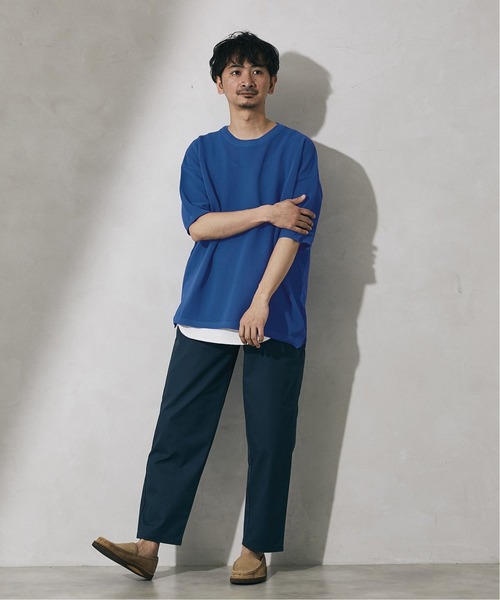 JOURNAL STANDARD relume（ジャーナルスタンダード　レリューム）の「【半袖ニット+カットソー2点SET】リサイクルポリエステル 半袖ニット（Tシャツ/カットソー・メンズ・グリーン/グレー系その他/ブルー/パープル/ブラック/グレー/オレンジ・L/M）」の12枚目の写真